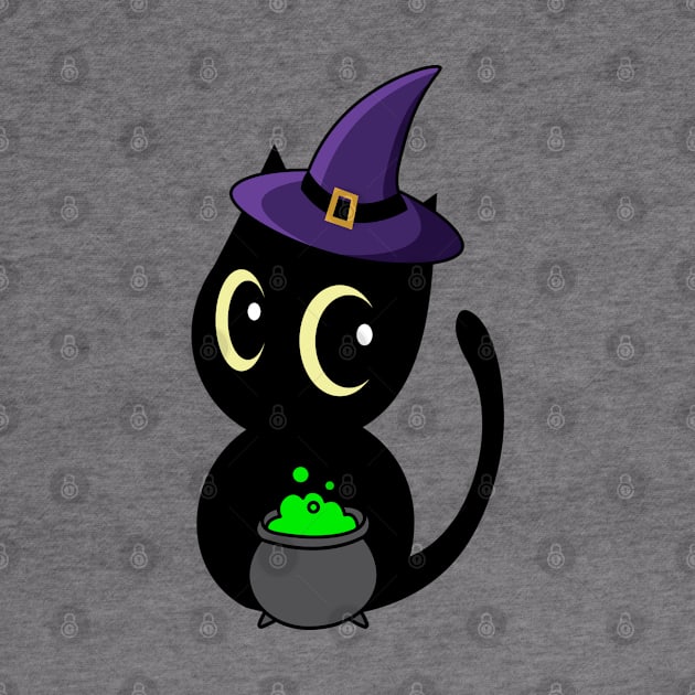 Cute Black cat is a witch by Pet Station